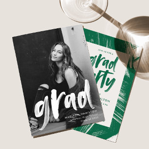 Invitación Partido de Graduación de Fotografía Verde con guió