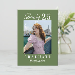 Invitación Partido de Graduación de Fotografía Verde en Guión