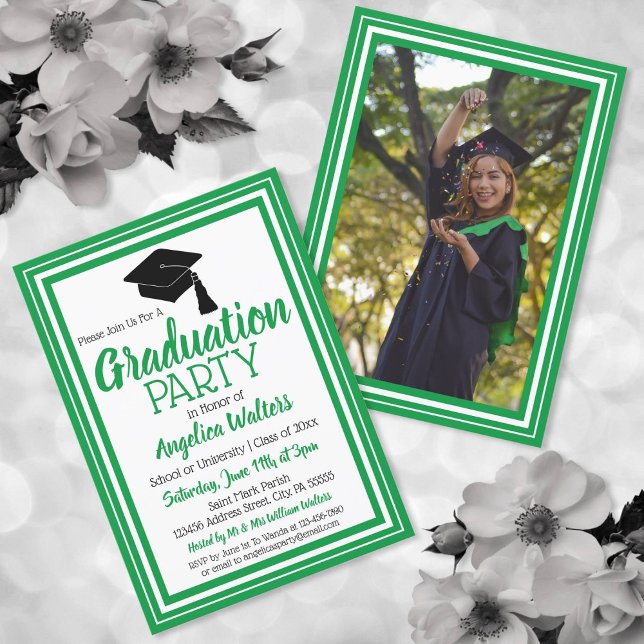 Invitación Partido de Graduación de Fotografía Verde y Blanca (Subido por el creador)