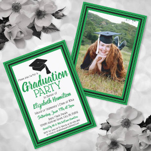 Invitación Partido de Graduación de Fotografía Verde y Negro