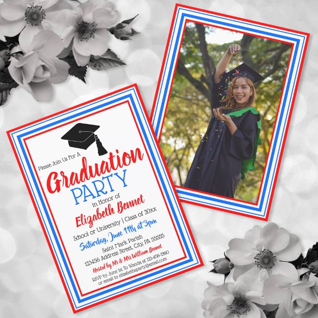 Invitación Partido de Graduación de Fotografías Blancas y Azu (Subido por el creador)