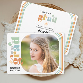 Invitación Partido de Graduación de Fotografías Boho Retro