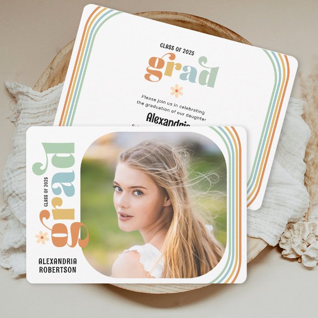Invitación Partido de Graduación de Fotografías Boho Retro (Subido por el creador)