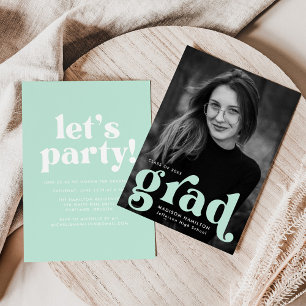Invitación Partido de Graduación de Fotografías de Mint de Ti