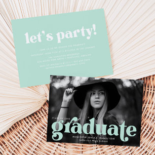 Invitación Partido de Graduación de Fotografías de Mint de Ti