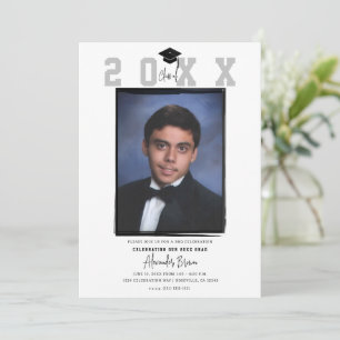 Invitación Partido de Graduación de Fotografías Mínima Blanca