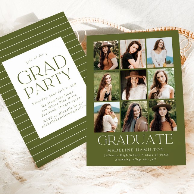 Invitación Partido de Graduación de Fotografías Moderno Grid  (Subido por el creador)