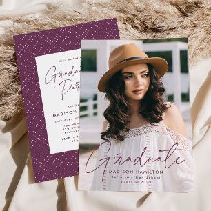Invitación Partido de Graduación de Fotografías Moradas Moder