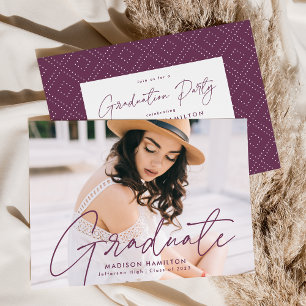 Invitación Partido de Graduación de Fotografías Moradas Moder