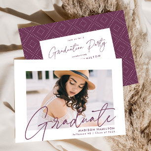 Invitación Partido de Graduación de Fotografías Moradas Moder