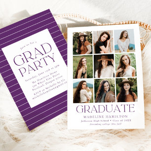 Invitación Partido de Graduación de Fotografías Púrpura 9 de
