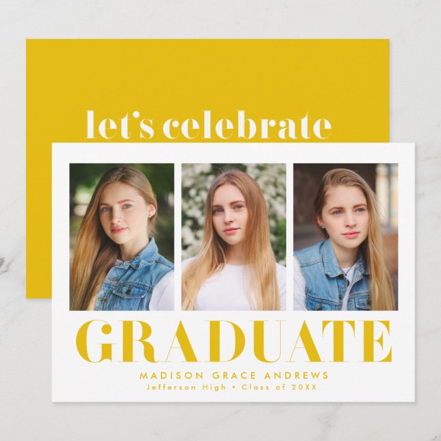 Invitación Partido de Graduación de Fotografías Simplemente N (Anverso / Reverso)