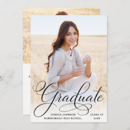 Invitación Partido de Graduación de FOTOS Black Modern Blanco