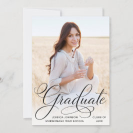 Invitación Partido de Graduación de FOTOS Blanco Negro Modern