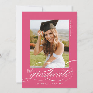 Invitación Partido de Graduación de Fotos con Guión Elegante 