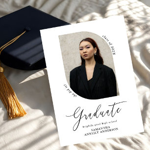 Invitación Partido de Graduación de Fotos con Guión Moderno