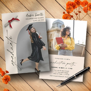 Invitación Partido de Graduación de Fotos de Graduación de Gu