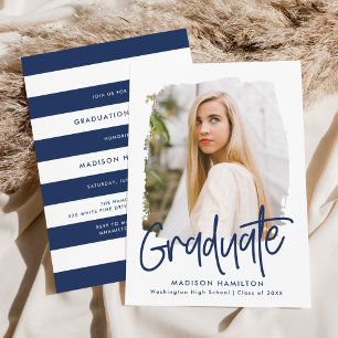 Invitación Partido de Graduación de Fotos de Guión de la Arma