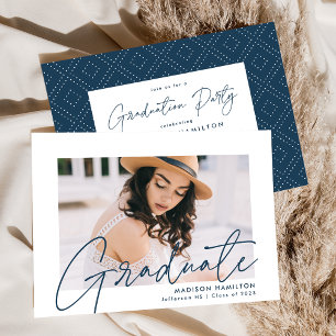 Invitación Partido de Graduación de Fotos de Guión de la Mari