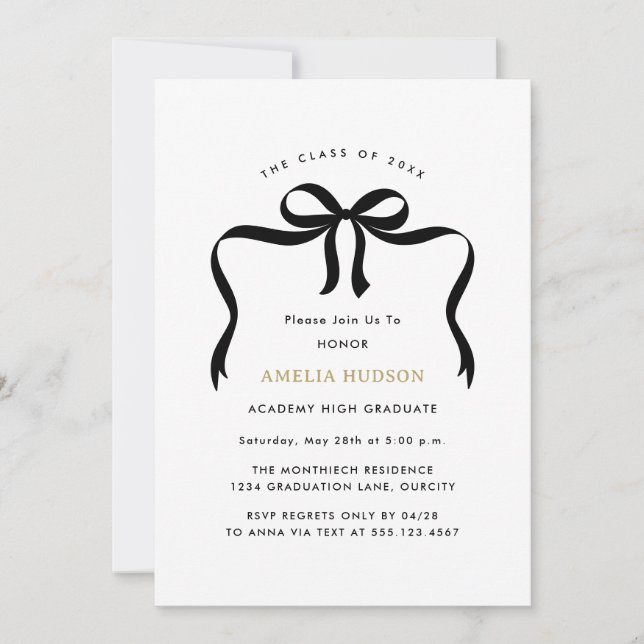 Invitación Partido de graduación de fotos de la cinta de opci (Anverso)