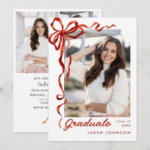Invitación Partido de Graduación de FOTOS de la cinta roja de