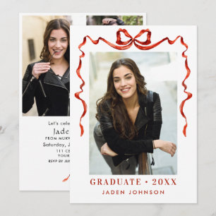Invitación Partido de Graduación de FOTOS de la cinta roja de