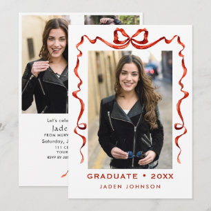 Invitación Partido de Graduación de FOTOS de la cinta roja de