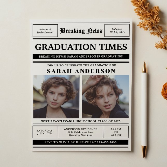 Invitación Partido de Graduación de Fotos del Estilo 2 del Pe (Subido por el creador)