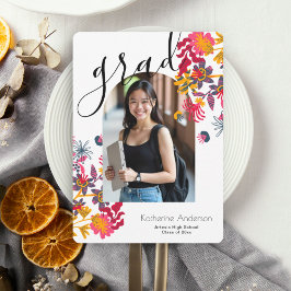 Invitación Partido de Graduación de Fotos Florales en Arco Mo