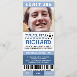 Invitación Partido de graduación de fútbol azul invita