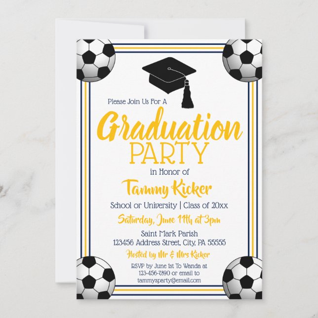 Invitación Partido de graduación de fútbol de Marina y Oro (Anverso)