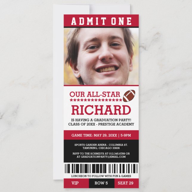 Invitación Partido de Graduación de Fútbol invita (Anverso)