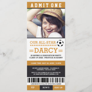 Invitación Partido de graduación de fútbol negro y amarillo i