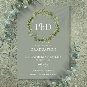 Invitación Partido de Graduación de Garland Verde de grado do
