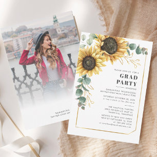 Invitación Partido de Graduación de Girasol Floral 2025 Invit