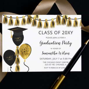 Invitación Partido de Graduación de Globos de Oro y Negro