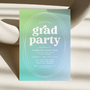 Invitación Partido de Graduación de Gradiente de Lime y Turqu