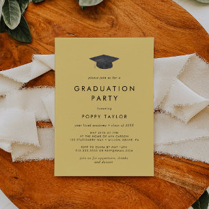 Invitación Partido de Graduación de Grado Amarillo de moda