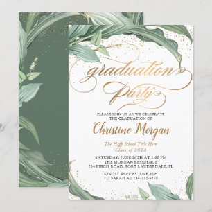 Invitación Partido de Graduación de Guión de Oro de las hojas