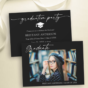 Invitación Partido de Graduación de Guión Ink de Caligrafía M