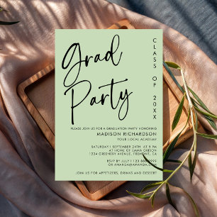 Invitación Partido de Graduación de Guión Verde Masaje minima