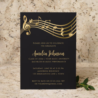 Invitación Partido de Graduación de Guiones de Notas de Músic