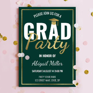 Invitación Partido de Graduación de Guiones Modernos Verde y 