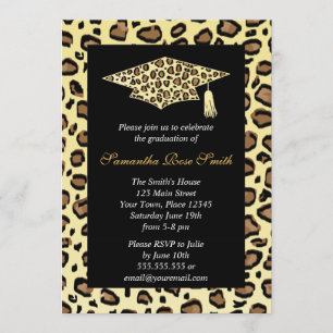 Invitación Partido de Graduación de Impresión Leopardo