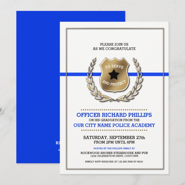 Invitación Partido de Graduación de la Academia de Policía (Anverso / Reverso)