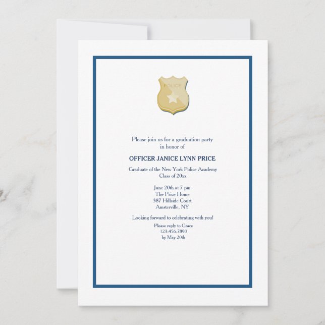 Invitación Partido de Graduación de la Academia de Policía de (Anverso)