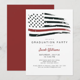 Invitación Partido de graduación de la bandera de la línea ro