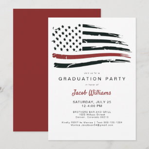 Invitación Partido de graduación de la bandera de la línea ro