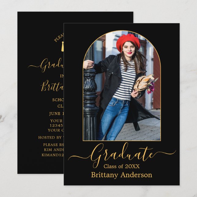 Invitación Partido de Graduación de la Caligrafía de Oro del  (Anverso / Reverso)