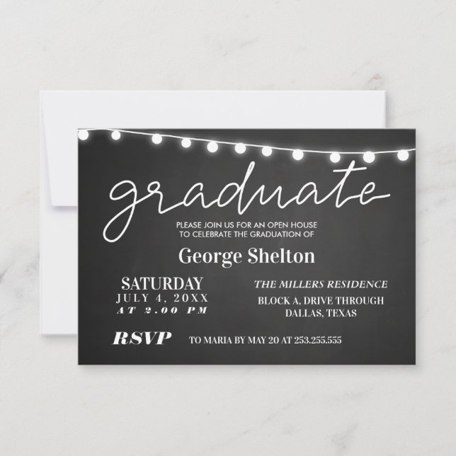 Invitación Partido de Graduación de la Casa Abierta Chalkboar (Anverso)